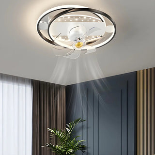 ZOWALA - Glam Gold Rectangular Ceiling Fan with Light Image - 6