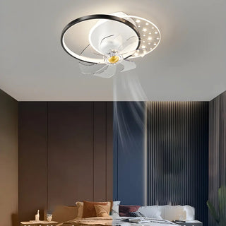 ZOWALA - Glam Gold Rectangular Ceiling Fan with Light Image - 7