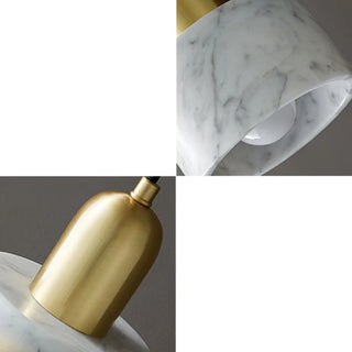 ZOWALA - Minimalist Green Cylinder Marble Bedroom Pendant Light Image - 11