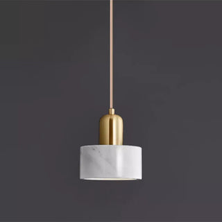 ZOWALA - Minimalist Green Cylinder Marble Bedroom Pendant Light Image - 6