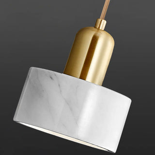 ZOWALA - Minimalist Green Cylinder Marble Bedroom Pendant Light Image - 8