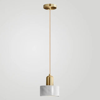 ZOWALA - Minimalist Green Cylinder Marble Bedroom Pendant Light Image - 9
