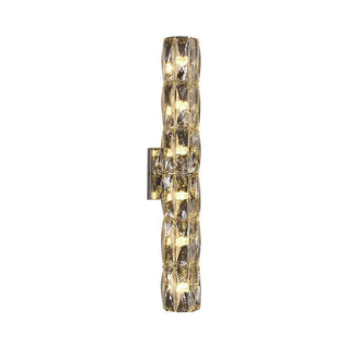 Luxurious Crystal Glass Cylinder Chrome Wall Sconce Zawala Image - 10