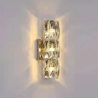 Luxurious Crystal Glass Cylinder Chrome Wall Sconce Zawala Image - 12