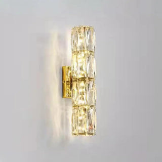 Luxurious Crystal Glass Cylinder Chrome Wall Sconce Zawala Image - 13