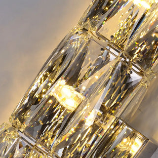 Luxurious Crystal Glass Cylinder Chrome Wall Sconce Zawala Image - 15