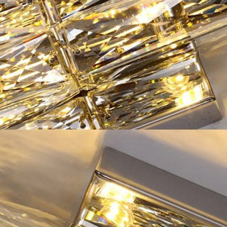 Luxurious Crystal Glass Cylinder Chrome Wall Sconce Zawala Image - 16