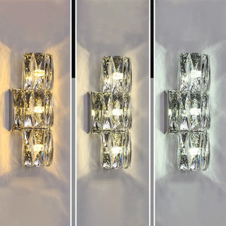 Luxurious Crystal Glass Cylinder Chrome Wall Sconce Zawala Image - 17