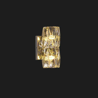 Luxurious Crystal Glass Cylinder Chrome Wall Sconce Zawala Image - 19