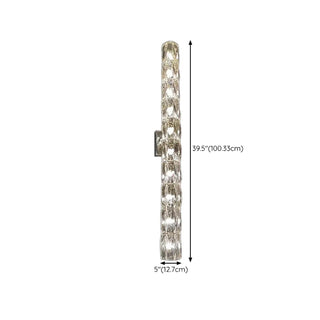 Luxurious Crystal Glass Cylinder Chrome Wall Sconce Zawala Image - 25