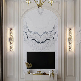 Luxurious Crystal Glass Cylinder Chrome Wall Sconce Zawala Image - 6