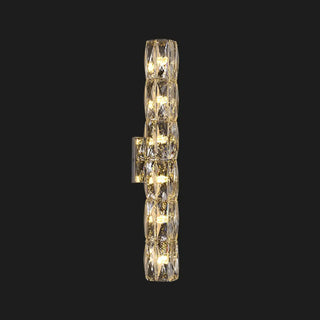 Luxurious Crystal Glass Cylinder Chrome Wall Sconce Zawala Image - 7