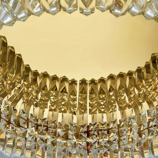 ZOWALA - Glam Round Gold Crystal Flush Mount Light Image - 17