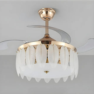 Luxurious Shell Shape Gold LED Ceiling Fan Light Zawala Image - 12