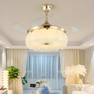 Luxurious Shell Shape Gold LED Ceiling Fan Light Zawala Image - 15