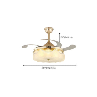 Luxurious Shell Shape Gold LED Ceiling Fan Light Zawala Image - 19