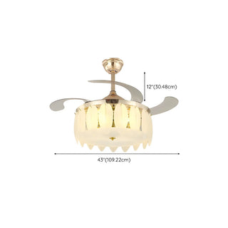 Luxurious Shell Shape Gold LED Ceiling Fan Light Zawala Image - 20
