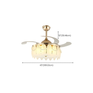 Luxurious Shell Shape Gold LED Ceiling Fan Light Zawala Image - 21