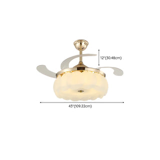 Luxurious Shell Shape Gold LED Ceiling Fan Light Zawala Image - 22