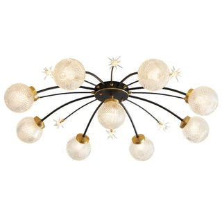 ZOWALA - Living Room Large Gold Sputnik Semi-Flush Light 9-Light Image - 10