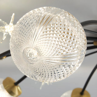 ZOWALA - Living Room Large Gold Sputnik Semi-Flush Light 9-Light Image - 17