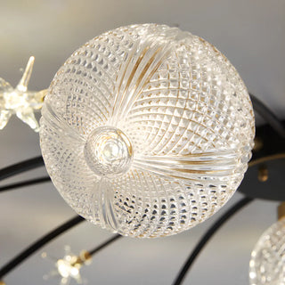 ZOWALA - Living Room Large Gold Sputnik Semi-Flush Light 9-Light Image - 18