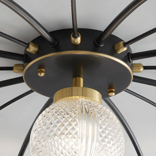 ZOWALA - Living Room Large Gold Sputnik Semi-Flush Light 9-Light Image - 19