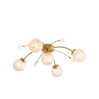 ZOWALA - Living Room Large Gold Sputnik Semi-Flush Light 9-Light Image - 5