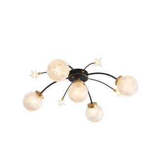 ZOWALA - Living Room Large Gold Sputnik Semi-Flush Light 9-Light Image - 6