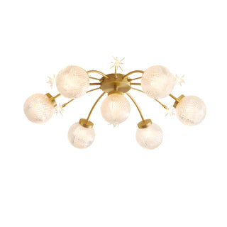ZOWALA - Living Room Large Gold Sputnik Semi-Flush Light 9-Light Image - 8