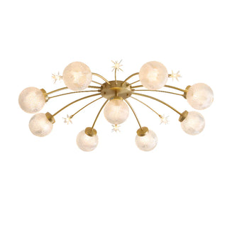 ZOWALA - Living Room Large Gold Sputnik Semi-Flush Light 9-Light Image - 9