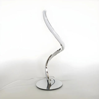 Simple Curved LED Metal Silver Adjustable Table Lamp Zawala Image - 5
