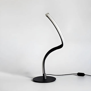 Simple Curved LED Metal Silver Adjustable Table Lamp Zawala Image - 6