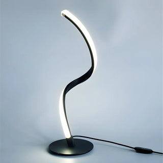 Simple Curved LED Metal Silver Adjustable Table Lamp Zawala Image - 7