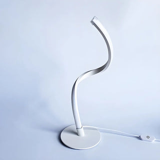 Simple Curved LED Metal Silver Adjustable Table Lamp Zawala Image - 8