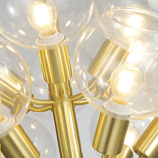 ZOWALA - Gold 2-Tier Clear Glass Bubble Chandelier Image - 3
