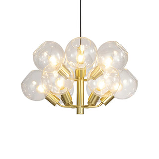 ZOWALA - Gold 2-Tier Clear Glass Bubble Chandelier Image - 4