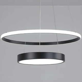 ZOWALA - Gold 2-Tier Round Acrylic LED Chandelier Image - 11