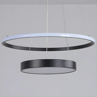 ZOWALA - Gold 2-Tier Round Acrylic LED Chandelier Image - 13