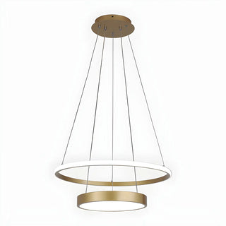 ZOWALA - Gold 2-Tier Round Acrylic LED Chandelier Image - 6