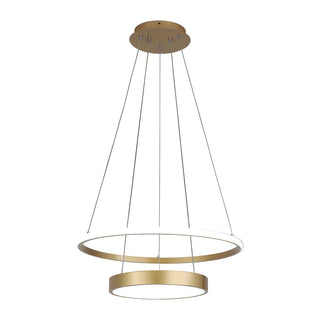 ZOWALA - Gold 2-Tier Round Acrylic LED Chandelier Image - 7