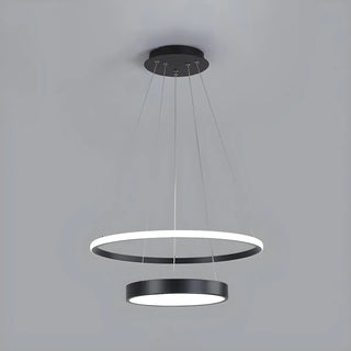 ZOWALA - Gold 2-Tier Round Acrylic LED Chandelier Image - 8
