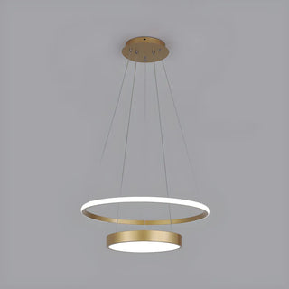 ZOWALA - Gold 2-Tier Round Acrylic LED Chandelier Image - 9