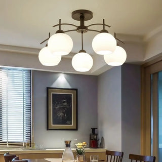 ZOWALA - Gold 8-Light Dome Semi-Flush Mount Light Image - 1