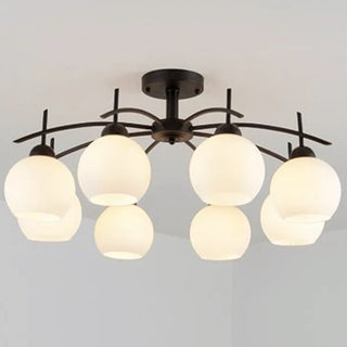 ZOWALA - Gold 8-Light Dome Semi-Flush Mount Light Image - 11
