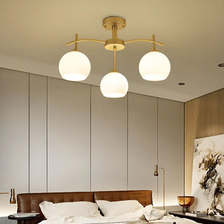 ZOWALA - Gold 8-Light Dome Semi-Flush Mount Light Image - 14