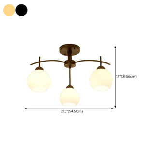 ZOWALA - Gold 8-Light Dome Semi-Flush Mount Light #size