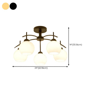 ZOWALA - Gold 8-Light Dome Semi-Flush Mount Light Image - 16
