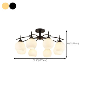 ZOWALA - Gold 8-Light Dome Semi-Flush Mount Light Image - 17