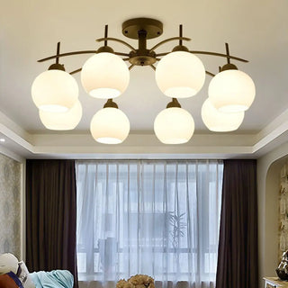ZOWALA - Gold 8-Light Dome Semi-Flush Mount Light Image - 2